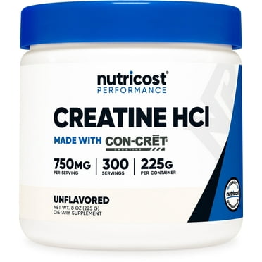 Nutricost Creatine HCl Powder (8 OZ) - Made With CON-CRET Creatine, 300 Servings