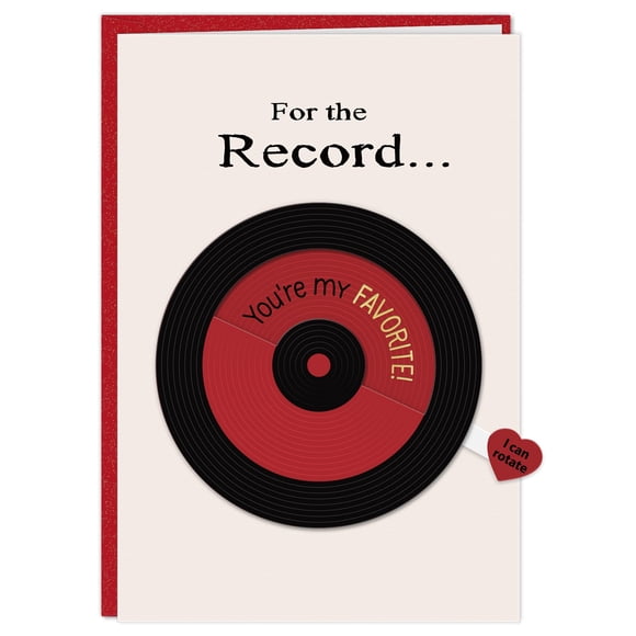 Tarjeta de San Valentín DISJOURNEY Disco de vinilo giratorio de 180°