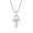 Silvery, variant on Ankh Cross Necklace for Men 14K Gold Plated - Snake Coiled Egyptian Symbol Cross Pendant with 5A Cubic Zirconia, 24" Rope Chain Men’s Jewelry