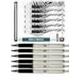 thumbnail image 2 of Zebra F-402 Ballpoint Stainless Steel Retractable Pens with Refills, Fine Point, 0.7mm, Black Ink, 12-Count Bundle with Plastic Reusable Pouch, 2 of 4
