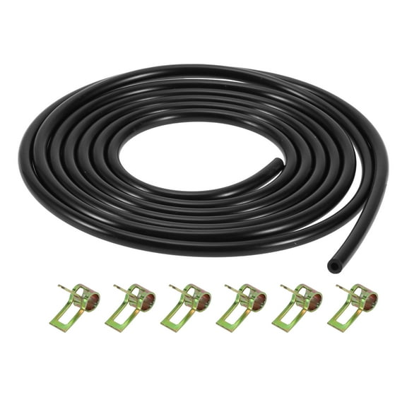 Unique Bargains 1 Set Universal Petrol Fuel Line Gas Line Pipe Hose Plastic Black 6.56ft 0.12"OD 0.2"ID