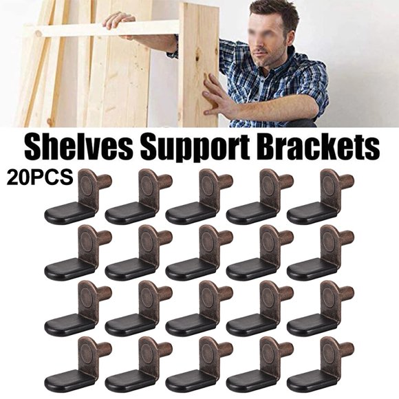 20pcs 6mm Shelf Brackets Support Studs Pegs Metal Pin Shelve Support Separator Fixed Cabinet Wall Mount Bracket Holder