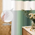 thumbnail image 3 of No Hook Shower Curtain, Green Grey Ombre Shower Curtains for Bathroom with See Through Top Window, Farmhouse Gradient Minimalist Waterproof & Washable Bath Curtain 60"x72", 3 of 9
