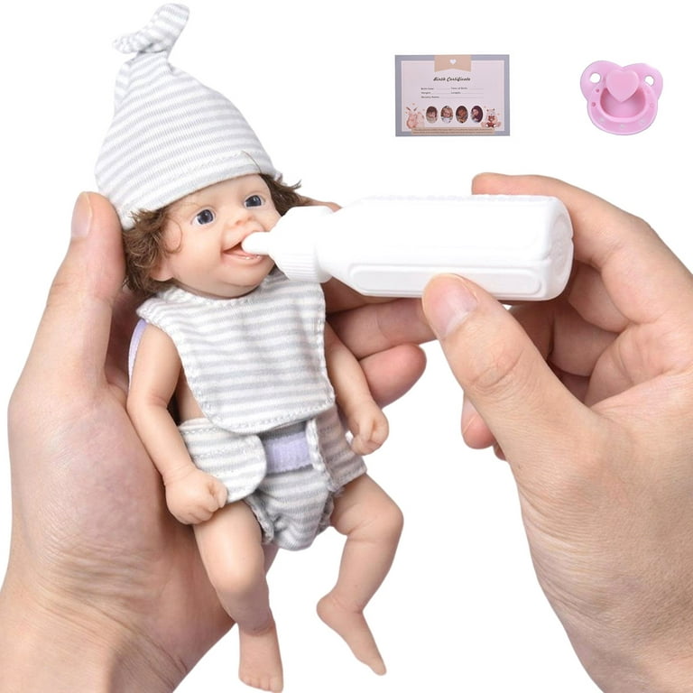  MYREBABY 7 Inch Mini Silicone Baby, Reborn Baby Dolls Silicone  Full Body Realistic Newborn Baby Doll Real Life Miniature Baby Doll (Girls)  : Toys & Games