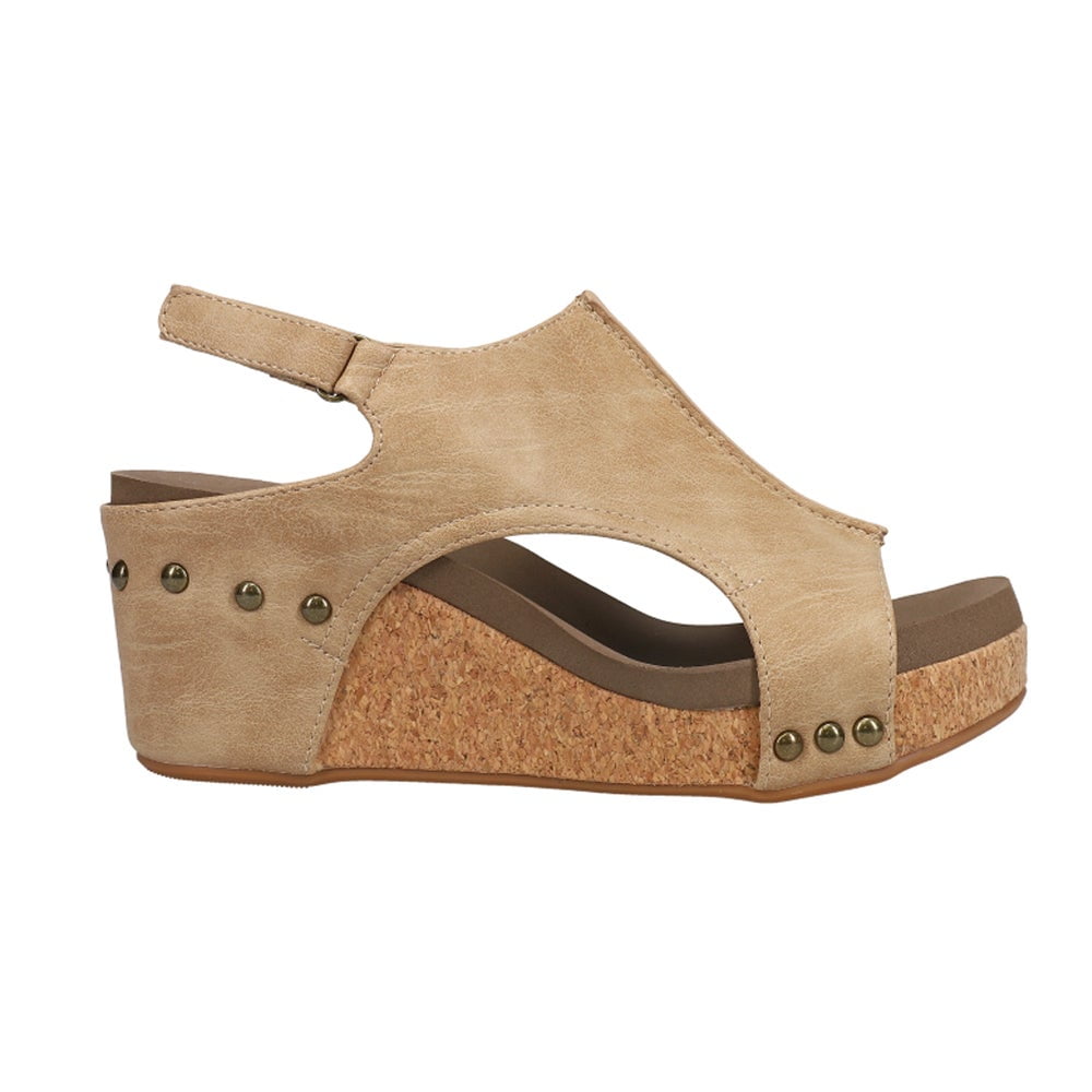 Corkys Footwear Womens 305316Smooth Women's Corkys Carley Wedge 10 M