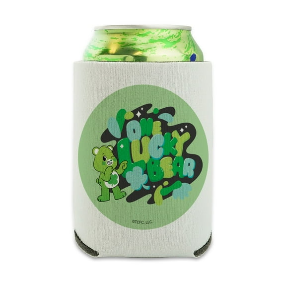 Care Bears: Unlock the Magic One Lucky Bear Can Cooler - Drink Sleeve Hugger Collapsible Insulator - Beverage Insulated Holder