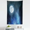 thumbnail image 1 of Moon Tapestry, Night Sky with Stars Full Moon Universe Space Heavenly Bodies Romantic Evening, Fabric Wall Hanging Decor for Bedroom Living Room Dorm, 5 Sizes, Black Blue White, by Ambesonne, 1 of 1