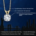 thumbnail image 2 of Gem Stone King 14K Yellow Gold White Created Sapphire Pendant Necklace for Women | 1.00 Cttw | Gemstone September Birthstone | Round 6MM | With 18 inch Chain, 2 of 6