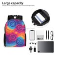 thumbnail image 6 of Single Side Full Backpack 16.1×11.8×4.5in Large Capacity Breathable Shoulder Belt Leisure Simple And Strong Bearing Capacity Palevioletred Tie-Dye Background Vibrant Colors And Swirling (2), 6 of 8