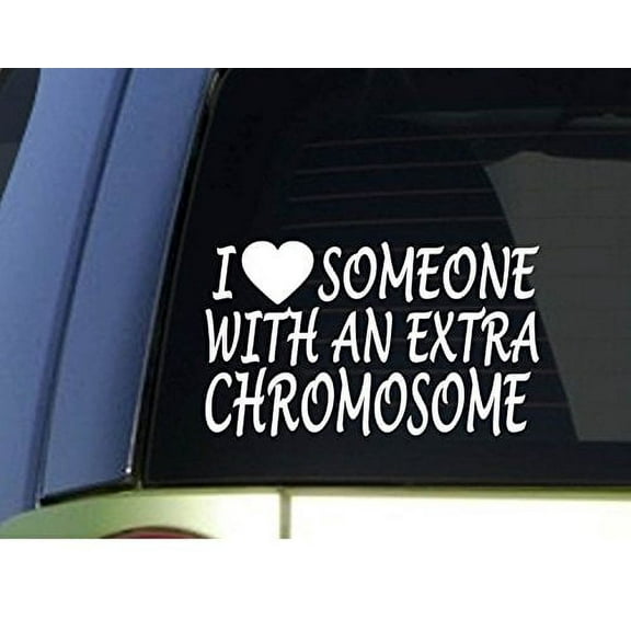 I love someone with an Extra Chromosome *H954* 8" Sticker Down Syndrome