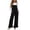 Black, variant on Tqcoqu Women's Adjustable Strap Overalls with Pocket,Solid Casual Loose Wide Leg Jumpsuit Ruffle Hem Suspender Long Pants