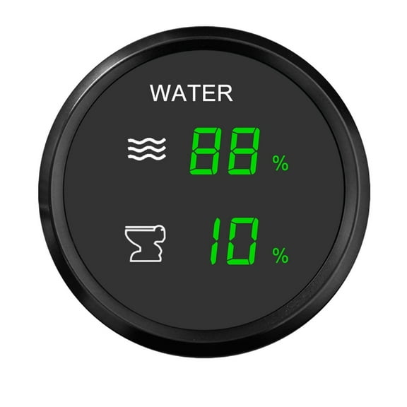 Digital Dual 52mm Gauge With Warning Water Level Meter Sewage Level Meter For Water Sewage Level Sensor 0-190ohm Boat Car ,High Precision