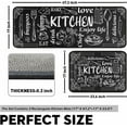 thumbnail image 2 of Black Kitchen Rugs and Mats Set of Set of 2s Non-Skid Washable Non-Slip Backing Anti Fatigue Kitchen Mat Microfiber Kitchen Runner Rugs for Home Kitchen 17"x47.2"+17"x23.6", 2 of 7