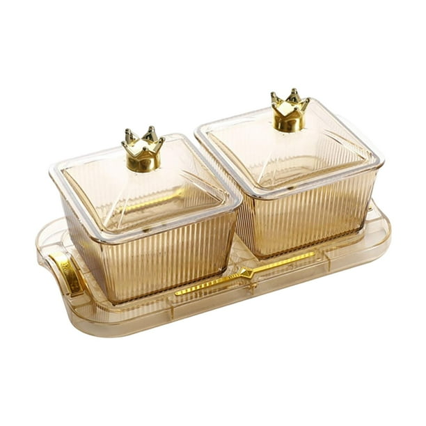 Fruit Plate with Lid Divided Serving Bowls for Nuts Chips and Dip