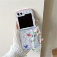 thumbnail image 1 of Frusde for Samsung Galaxy Z Flip 5 Clear Cute Case with Chain Lanyard Transparent Slim Case for Women Girls-E, 1 of 5