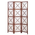 thumbnail image 3 of Roundhill Furniture Paper and Wood 3-Panel Screen Room Divider in Walnut, 3 of 4