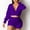 Purple, variant on Idoravan Women Sets Clothing Womens Two-piece Sweatshirt, Solid Color, Hooded, Exposed Navel, Long Sleeve, Zippered Coat, Slim Fitting Shorts, Gold Velvet Suit