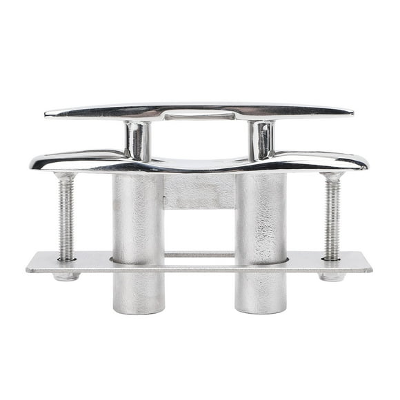 Boat Pull Up Deck Cleat, Marine Deck Rope Cleat 316 Stainless Steel Dock Mooring Cleat Flush Mount with Backing Plate for RV