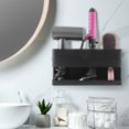 thumbnail image 2 of Organizador de herramientas para el cabello de metal negro moderno montado en la pared con 3 ranuras, soporte para accesorios de estilo de salón para secador de pelo, alisador y rizador, 2 of 7