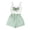 Green, variant on Girls 2 Piece Summer Outfit Sets Bow Print Crop Tank Top & Elastic Waist Crinkle Shorts Casual Breathable Clothes for Kids Blue Size 8-9 Years
