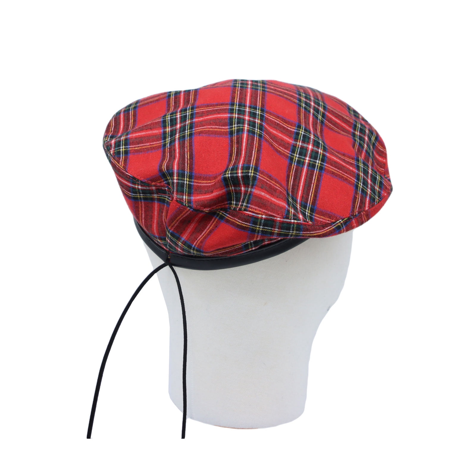 2746 Cotton Plaid Beret Hat Tartan Check French Beanie Cap Yzf0083 (red) WITHMOONS Cotton Plaid Beret Hat Tartan Check French Beanie  main image 4