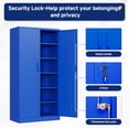 thumbnail image 4 of AUHUP 71" Metal Cabinet with Locking Doors and 5 Adjustable Shelves, Blue Garage Storage Cabinet for Warehouse, Basement, Home Office, Tool File Storage Utility Cabinets, 4 of 8