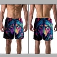 thumbnail image 3 of luoweisi Men's Beach Shorts Quick Dry Swim Trunks with Mesh Lining Wolf M, 3 of 5