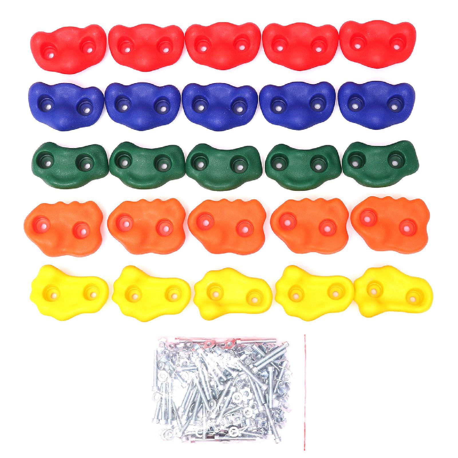 Colaxi 25 Pcs de Supports d'Escalade pour Enfants Colorés Sans Corde