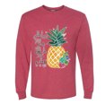thumbnail image 2 of Wild Bobby, Pineapple Stand Tall Wear Crown And Stay Sweet Inside Arty Inspirational Pop Culture Mens Long Sleeve Shirt, Vintage Heather Red, Large, 2 of 3