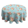 thumbnail image 4 of Pioneer Flower Floral Print Pattern Round Tablecloth 60"x60",Wrinkle Wipeable Table Cloth for Kitchen Dining Room Picnic Patio Party, 4 of 6