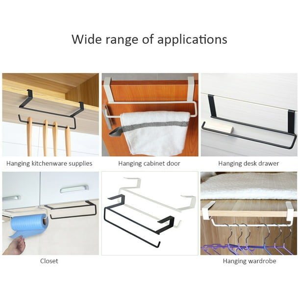 Soporte para rollo de papel para gabinete Percha para toallas de papel Estante colgante de hierro para gabinete