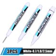 thumbnail image 1 of Rotuladores blancos aceitosos para pintura de vidrio, bolígrafos de Graffiti impermeables, lápiz de Gel permanente para neumáticos, cuaderno, 0,7mm, 1mm, 2,5mm, 5/1 Uds., 1 of 4