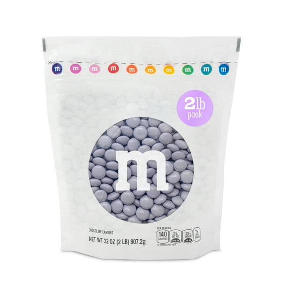M&M'S World Light Purple Milk Chocolate Candy 2lb Bag for Celebrations and Party Favors