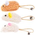 thumbnail image 1 of 3pcs Plush Mouse Cat Teasing Toy Cat Toy With Bells Interactive Mouse Kitten Toys Cat Teaser, 1 of 8