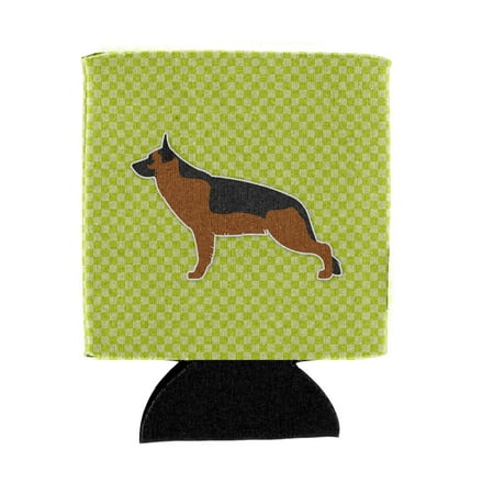 

Carolines Treasures BB3824CC German Shepherd Checkerboard Green Can or Bottle Hugger Can Hugger multicolor