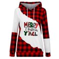 thumbnail image 3 of Moda mujer Casual con capucha Slim Navidad estampado Plaid Tops Sudadera con capucha Pompotops gfhjh23192, 3 of 8