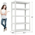 thumbnail image 7 of REIBII 72"H Storage Shelves Unit for Garage Heavy Duty 5 Tier Metal Shelving,White, 7 of 7