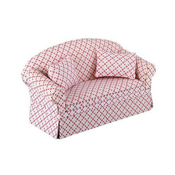Inusitus Miniature Dollhouse Sofa Dolls House Furniture Couch 112 Scale (White With Dots)