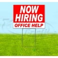 thumbnail image 1 of Now Hiring Office Help (18"" X 24"") Yard Sign, Includes Metal Step Stake, 1 of 4