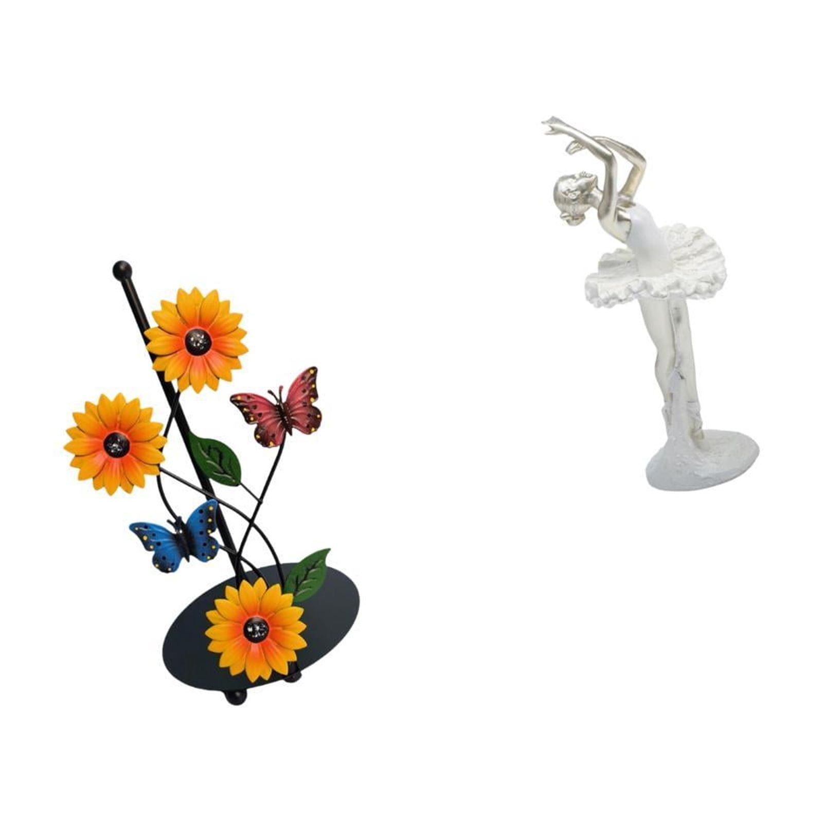 Fiocias Toilet Paper Holder And Paper Towel Holder Countertop Desktop Figurine Ballet Girl Statue Ornament Iron Resin Weighted Base Suitable for Gift Giving H