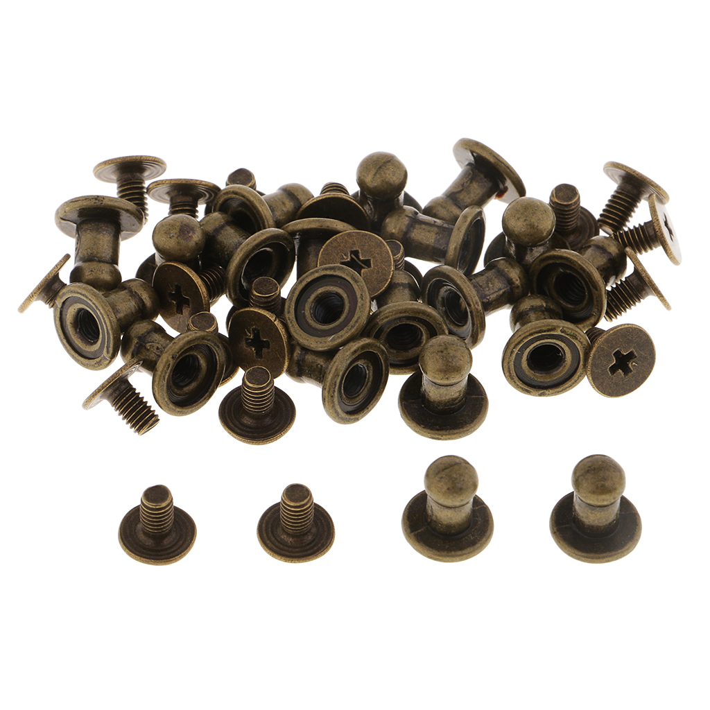 Chipsee Brass Rivets and Burrs Leather Brass Rivet 50 Set Brass Fasteners  Rivets Studs Industrial Rivets for Belts Wallets Collars Leather DIY Craft