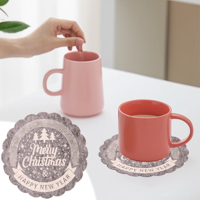 Herramientas y mejoras para el hogar Posavasos navideños para copas de vino, posavasos para tazas de té, posavasos navideños para hoteles, restaurantes y decoración del hogar.