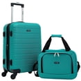 thumbnail image 2 of Wrangler Smart Luggage Cup Holder and USB Port, Teal, 2 Piece Set, 2 of 7