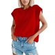 thumbnail image 1 of Camiseta de punto sin mangas, cuello redondo, informal y lisa para mujer - Jersey de poliéster, 1 of 6