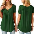 thumbnail image 4 of PENGXIANG Tunique Ample à Col en V pour Femmes, Manches Courtes, Décontractée, Été, Blanche XXXXXL, 4 of 7
