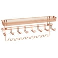 thumbnail image 3 of mDesign Steel Wall Mount Jewelry Organizer Rack with 8 Hooks/Basket, Rose Gold, 3 of 7