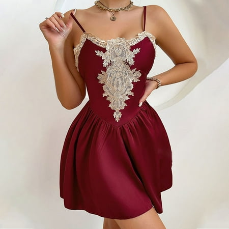 Nrmvnmi Women s Plus Size Sexy Sleepwear Lace Babydoll Slip Dress Nightgown and Sheer Robe Sexy Sleeveless Backless Set