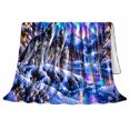 thumbnail image 2 of Northern Lights Aurora Wolf Family, Peaceful Mountain Lake Scene, Warm Flannel Blanket for Cabin and Lodge with Detailed Artwork, Outdoor Lovers Camping Gift, Fantasy Home Decor, 2 of 9