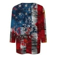 thumbnail image 4 of GERsome 4th of July T Shirts for Women 3/4 Sleeve Patriotic Pullover Tops Casual American Flag Shirts Crewneck Loose-Fit Blouses S-5XL, 4 of 5