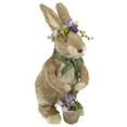 thumbnail image 3 of Northlight Standing Sisal Easter Bunny Rabbit with Flower Crown and Basket Decoration - 15", 3 of 5